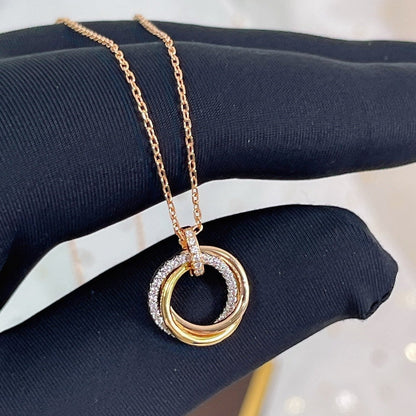 [Mystic Crown]TRINITY NECKLACE SILVER GOLD PINK GOLD DIAMONDS