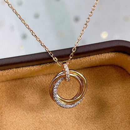 [Mystic Crown]TRINITY NECKLACE SILVER GOLD PINK GOLD DIAMONDS