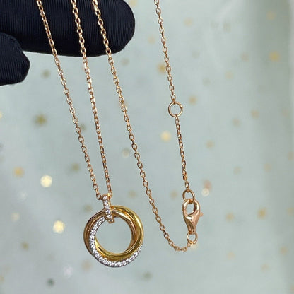 [Mystic Crown]TRINITY NECKLACE SILVER GOLD PINK GOLD DIAMONDS