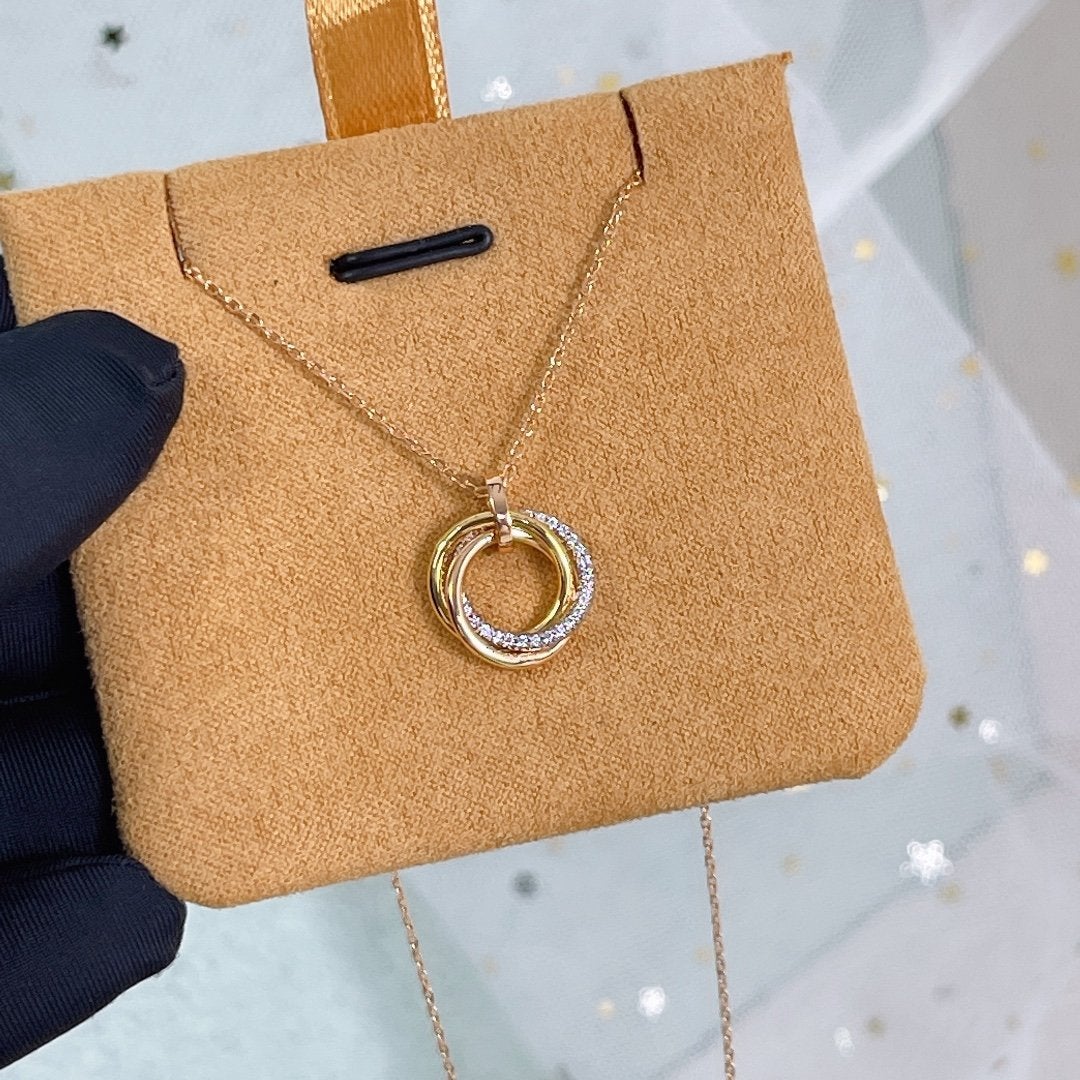 [Mystic Crown]TRINITY NECKLACE SILVER GOLD PINK GOLD DIAMONDS