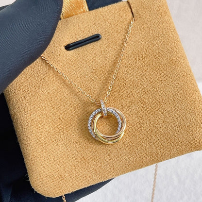[Mystic Crown]TRINITY NECKLACE SILVER GOLD PINK GOLD DIAMONDS