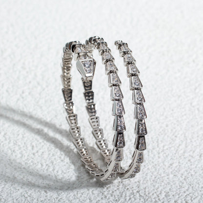 [Mystic Crown]SERPENTI BRACELET SILVER DIAMOND DOUBLE ROW