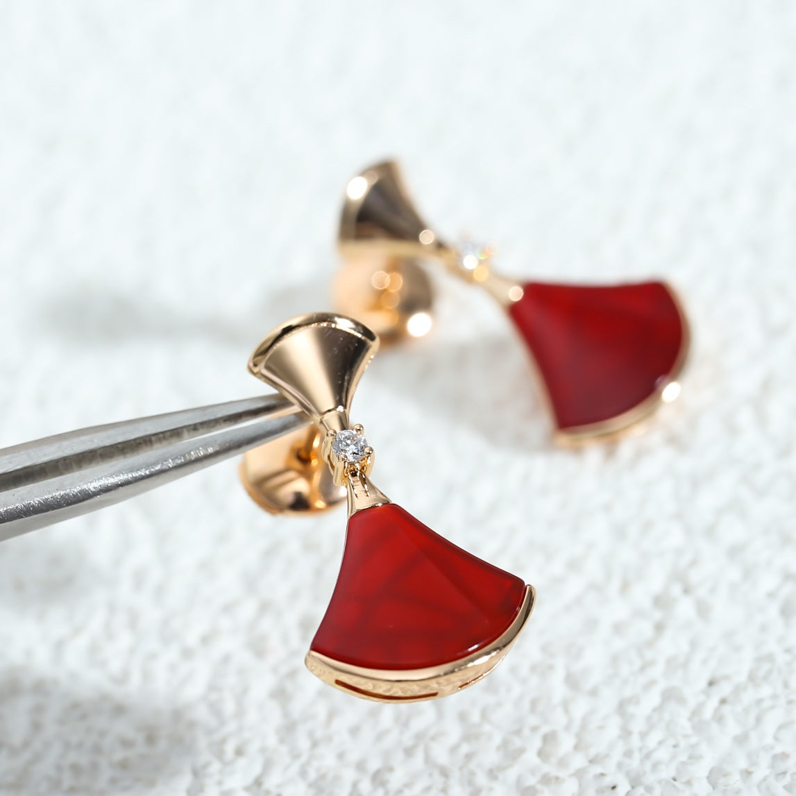 [Mystic Crown]DREAM Carnelian PINK GOLD EARRINGS