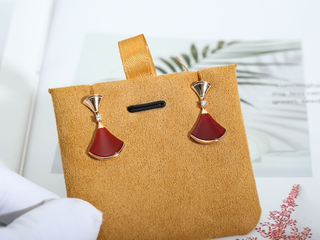 [Mystic Crown]DREAM Carnelian PINK GOLD EARRINGS