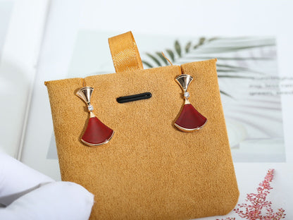 [Mystic Crown]DREAM Carnelian PINK GOLD EARRINGS