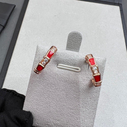 [Mystic Crown]SERPENTI CARNELIAN PINK GOLD EARRINGS