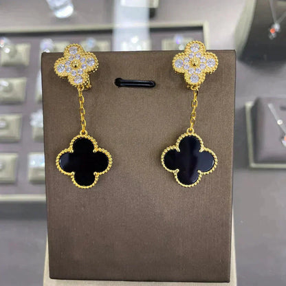 [Mystic Crown]CLOVER  2 MOTIFS  DIAMOND  EARRINGS (MULTIPLE CHOICESç´