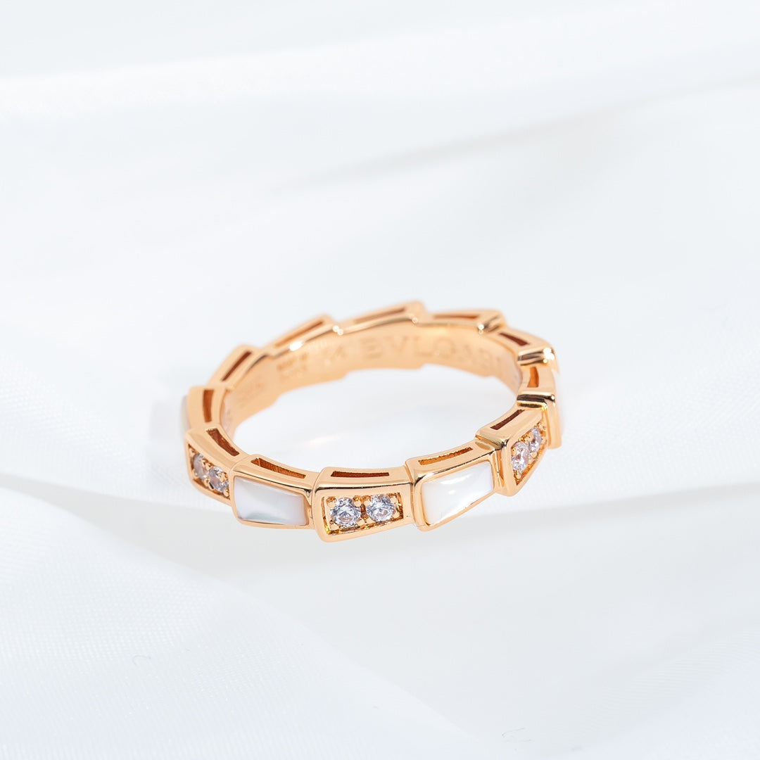 [Mystic Crown]SERPENTI RING PINK GOLD DIAMOND MOP 3MM