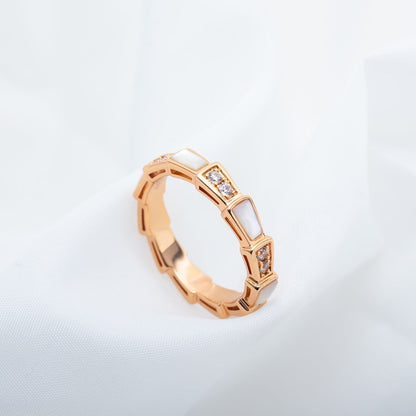 [Mystic Crown]SERPENTI RING PINK GOLD DIAMOND MOP 3MM