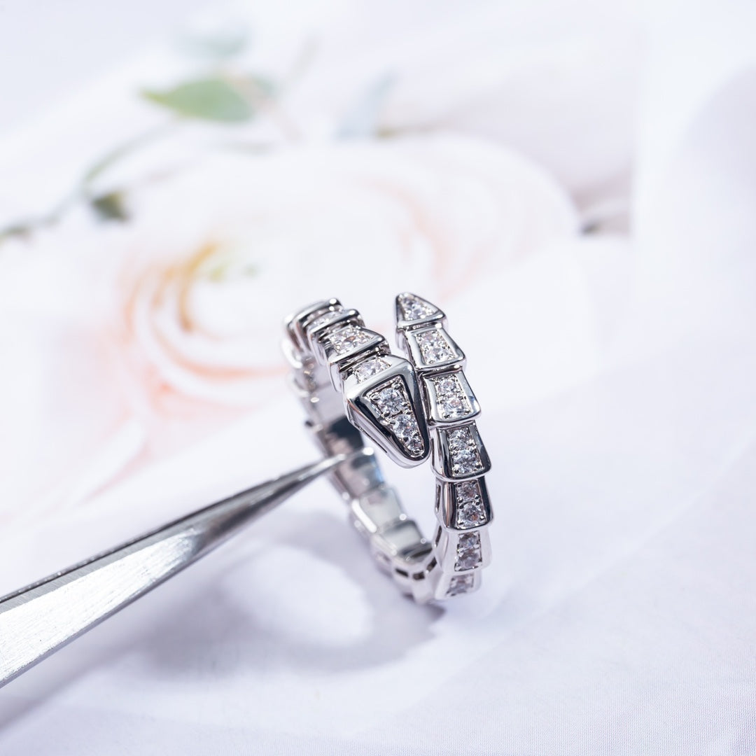 [Mystic Crown]SERPENTI RING SILVER DIAMOND PAVED 4MM