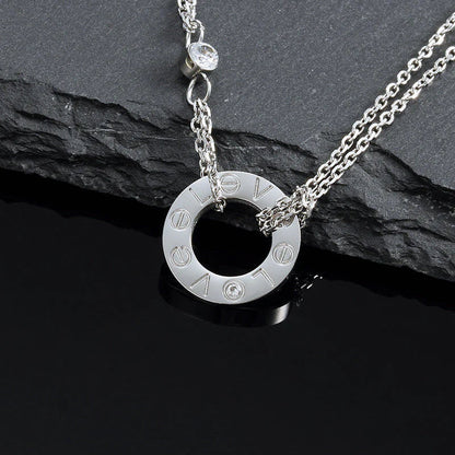 [Mystic Crown]LOVE NECKLACE 16MM 2 DIAMONDS