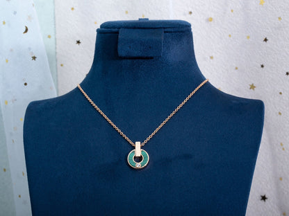 [Mystic Crown]GARI NECKLACE PINK GOLD MALACHITE