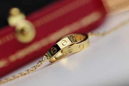 [Mystic Crown]LOVE NECKLACE DOUBLE RING GOLD