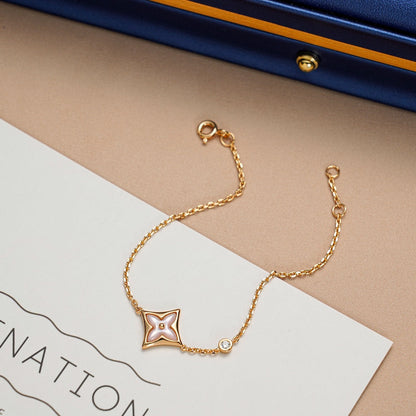 [Mystic Crown]STAR 1 DIAMOND PINK GOLD BRACELET