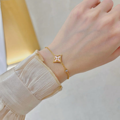 [Mystic Crown]STAR 1 DIAMOND PINK GOLD BRACELET