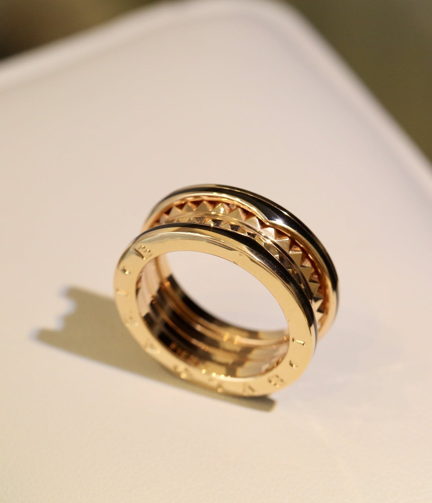 [Mystic Crown]ZERO 1 PINK GOLD BLACK CERAMIC RING