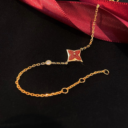 [Mystic Crown]COLOR STAR CARNELIAN PINK GOLD DIAMOND BRACELET