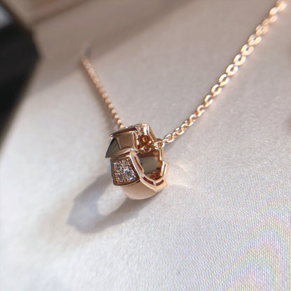 [Mystic Crown]SERPENTI PEDANT DIAMOND PINK GOLD NECKLACE