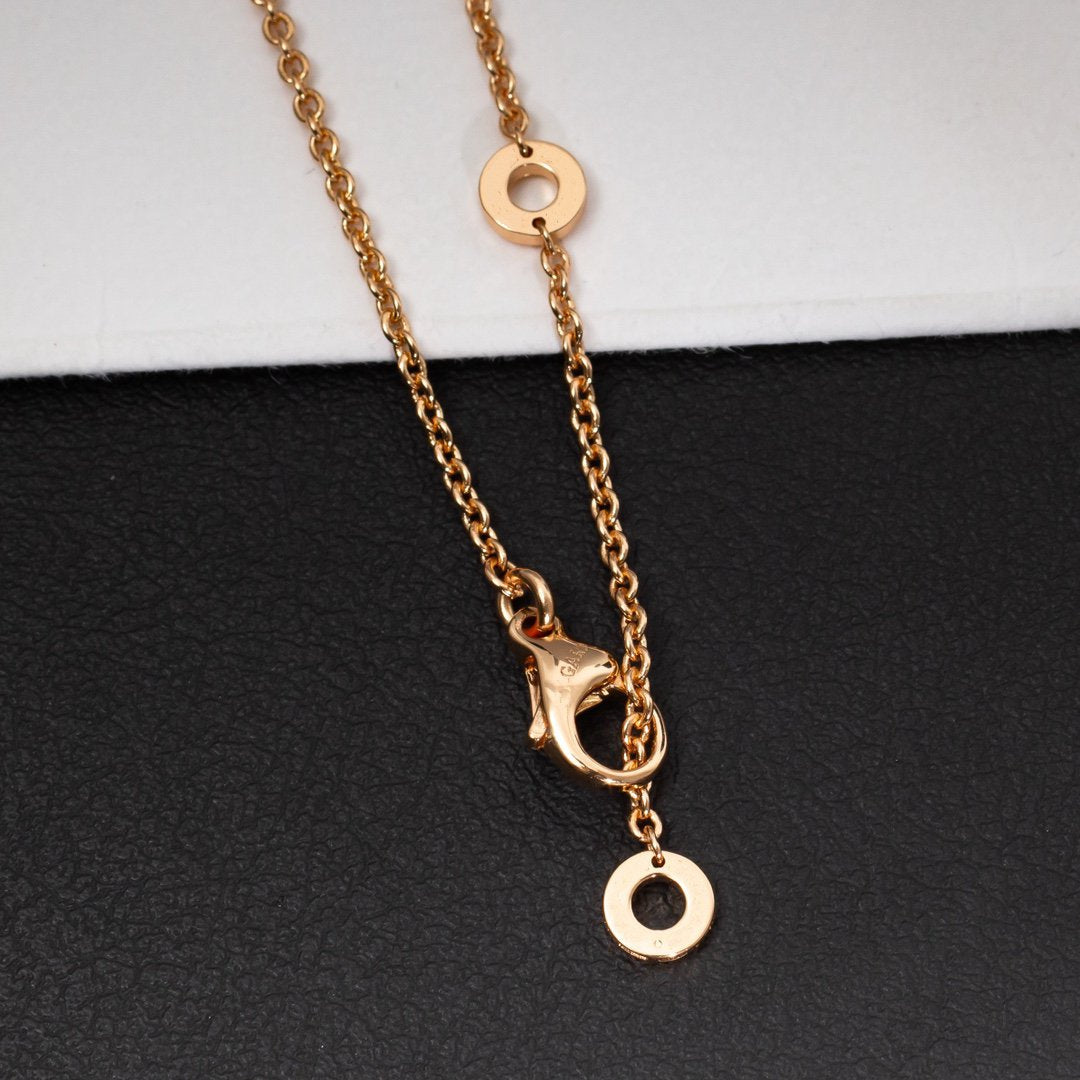 [Mystic Crown]ZERO 1 WHITE CERAMIC PINK GOLD DIAMOND NECKLACE