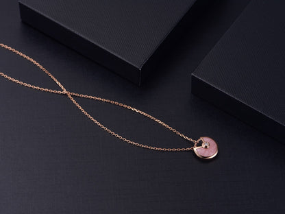 [Mystic Crown]AMULETTE ROSE GOLD PINK MOP NECKLACE