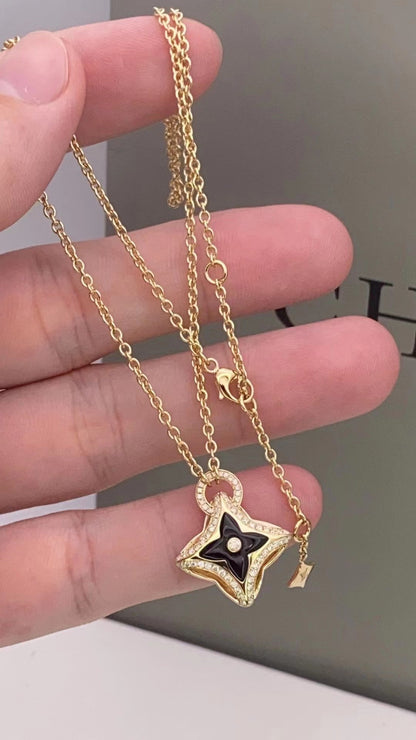[Mystic Crown]STAR PEDANT PINK GOLD DIAMOND NECKLACE