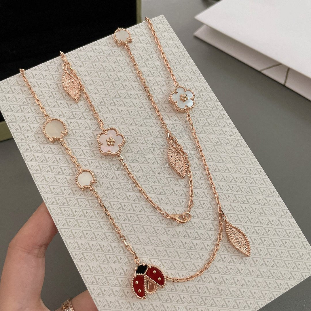 [Mystic Crown]LUCKY SPRING 15 MOTIFS ROSE GOLD NECKLACE
