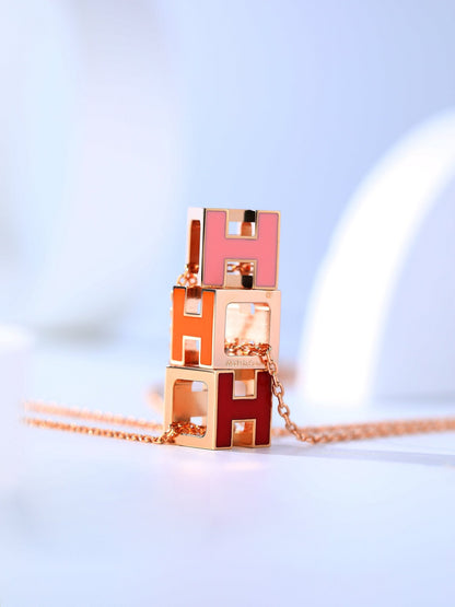 [Mystic Crown]H CAGE PINK GOLD NECKLACE