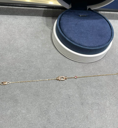 [Mystic Crown]FORCE 10 DIAMOND CHAIN LINK PINK GOLD BRACELET