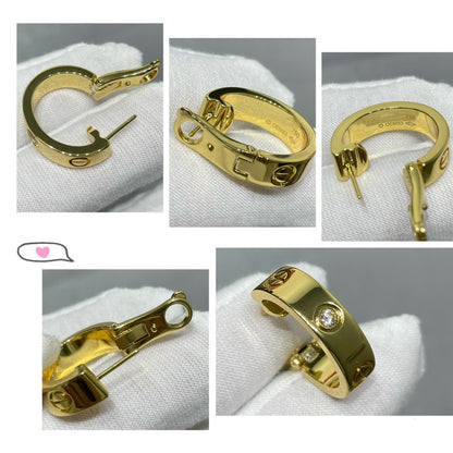 [Mystic Crown]LOVE 5.5MM 1 DIAMOND EARRINGS