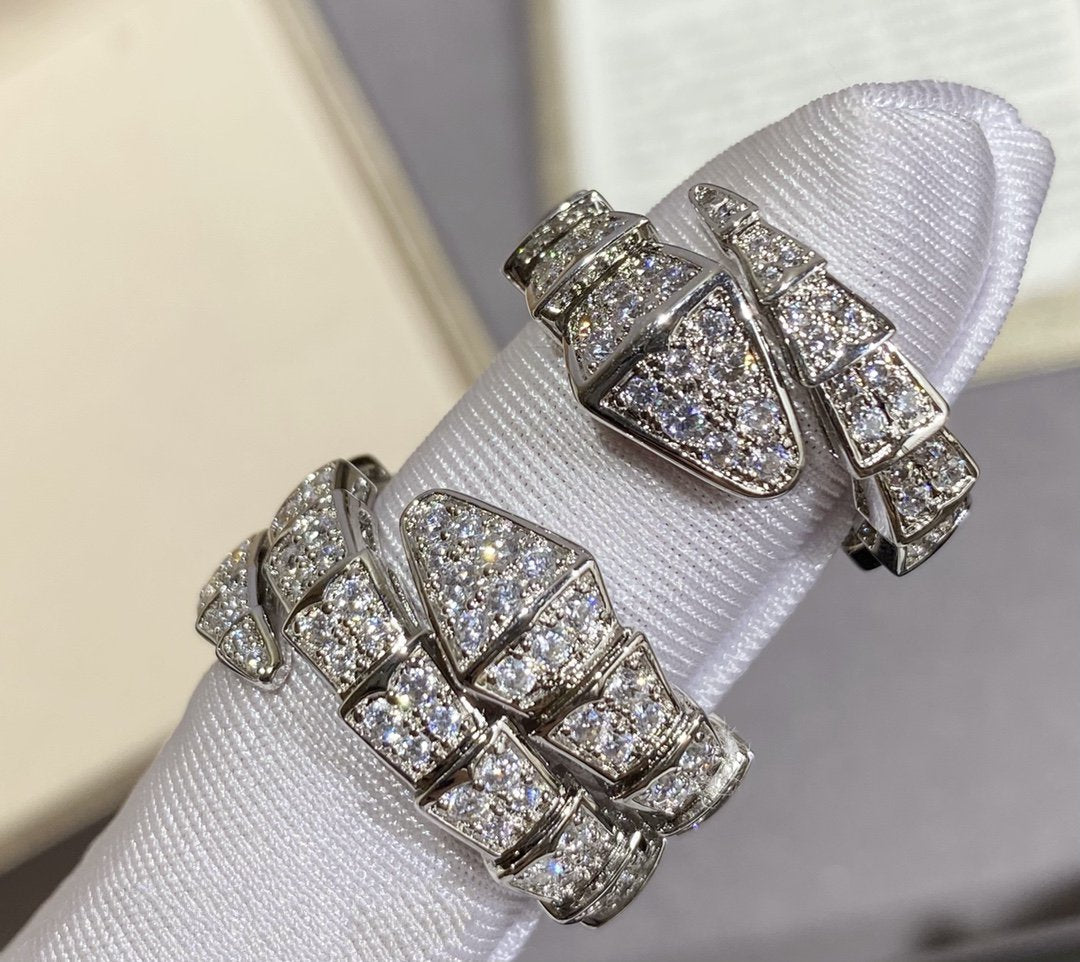 [Mystic Crown]SERPENTI LARGE RING SILVER DIAMOND PAVED