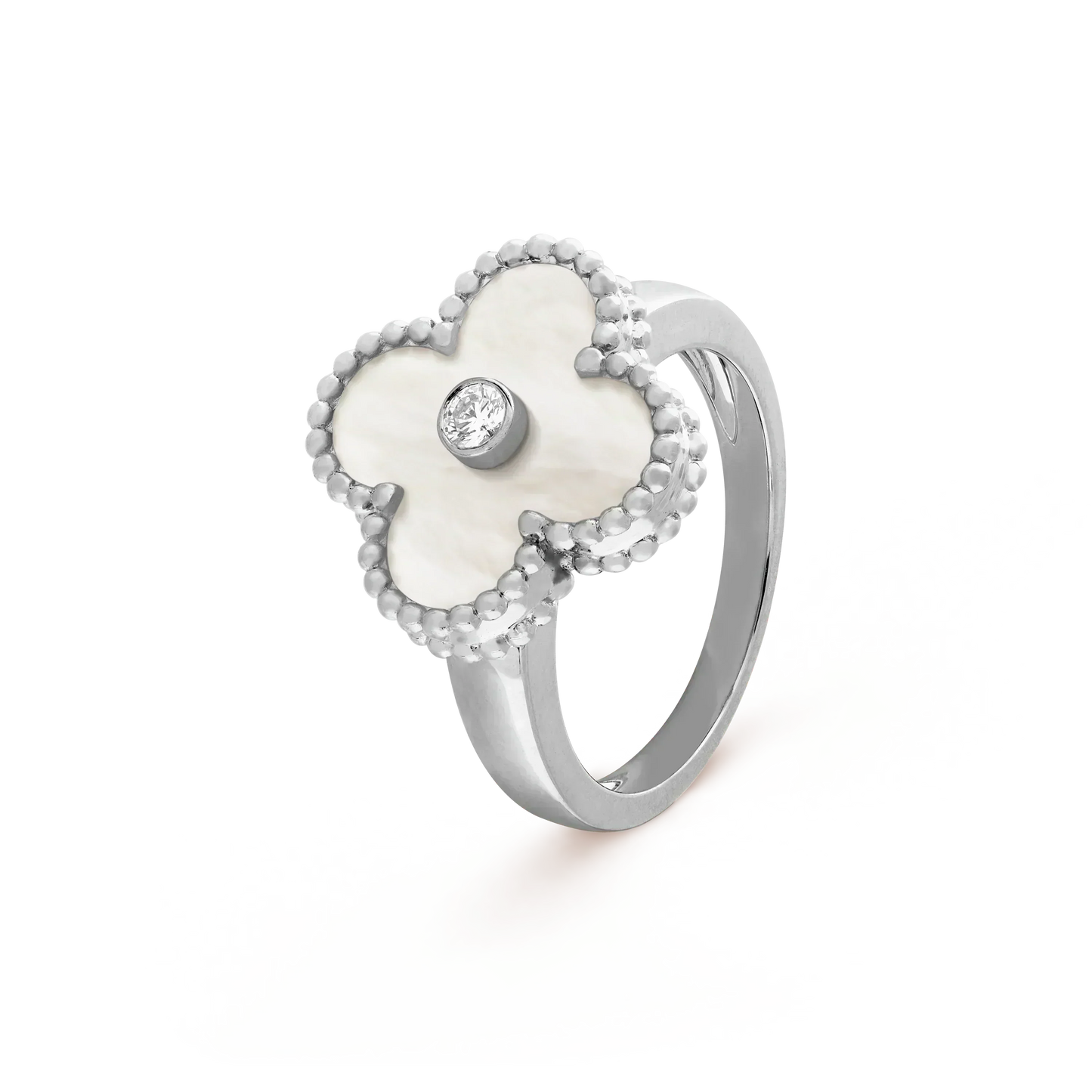 [Mystic Crown]CLOVER SILVER MOP DIAMOND RING