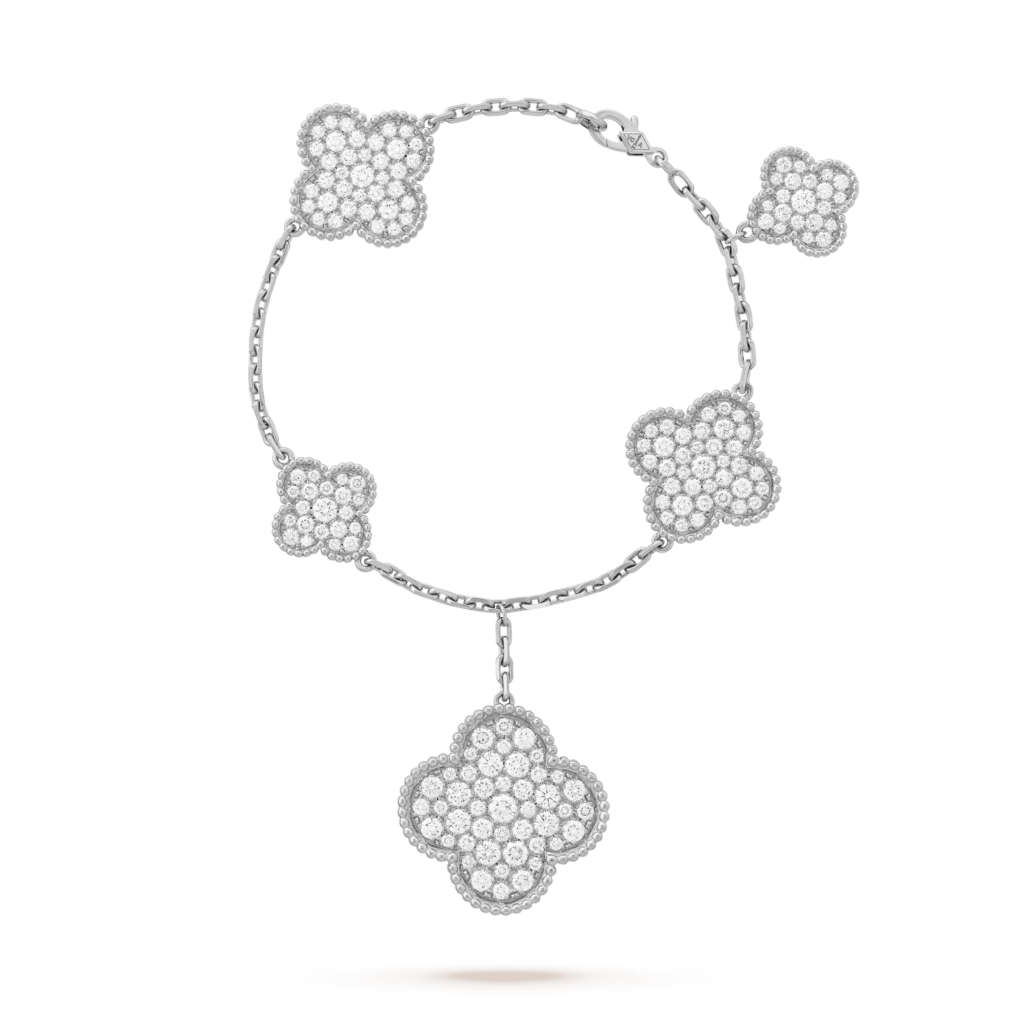[Mystic Crown]CLOVER 6 MOTIFS SILVER DIAMOND BRACELET