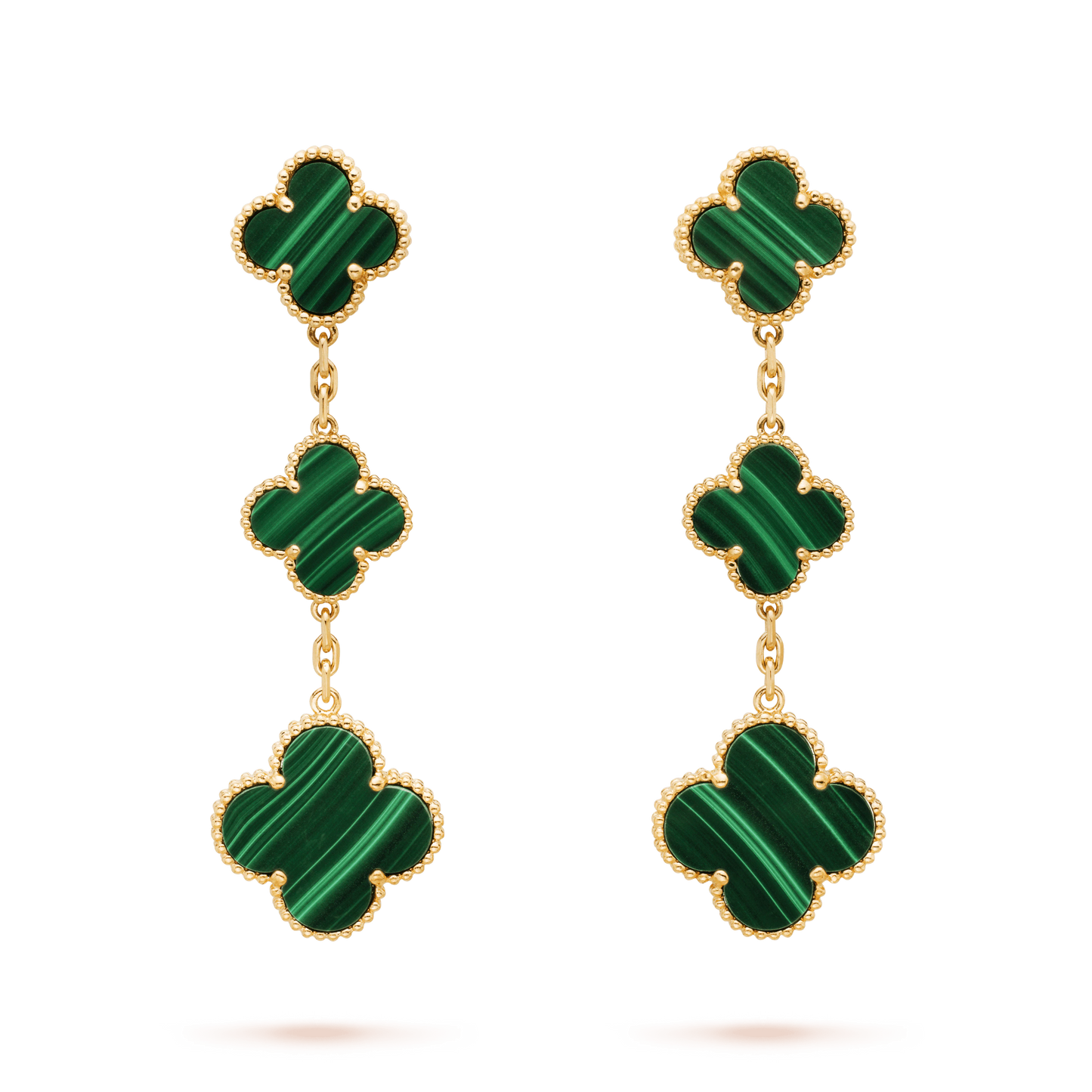 [Mystic Crown]CLOVER MALACHITE 3 MOTIFS GOLD