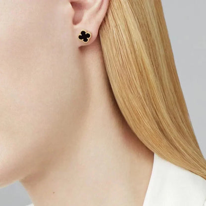 [Mystic Crown]CLOVER MINI 9.5MM BLACK MOP EARRINGS