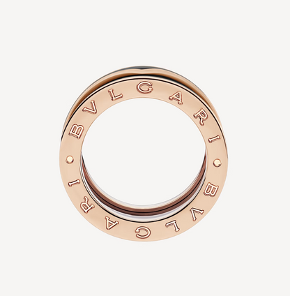[Mystic Crown]ZERO 1 TWO-BAND WITH MATTE BLACK CERAMIC PINK GOLD RING