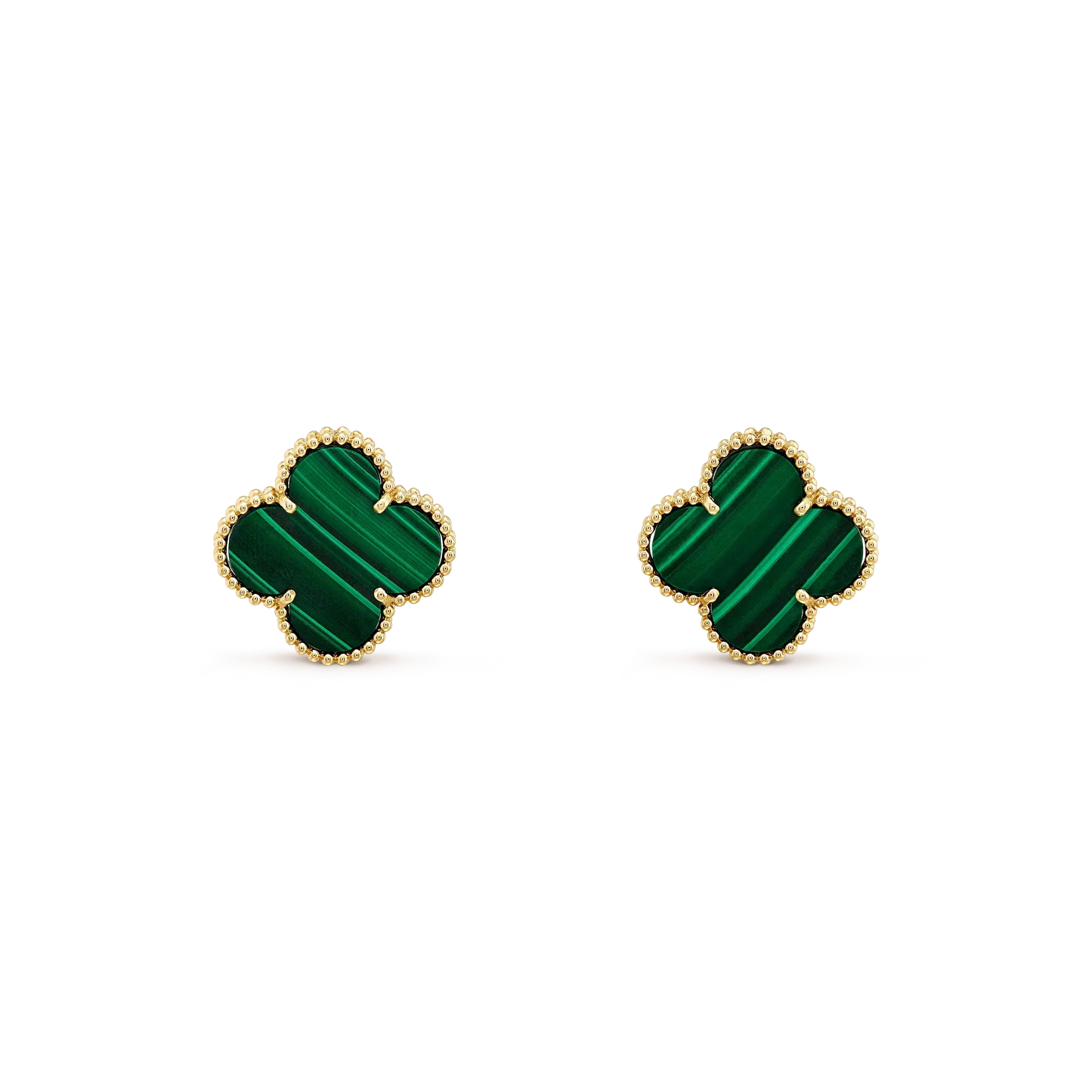 [Mystic Crown]CLOVER MINI 9.5MM MALACHITE  EARRINGS