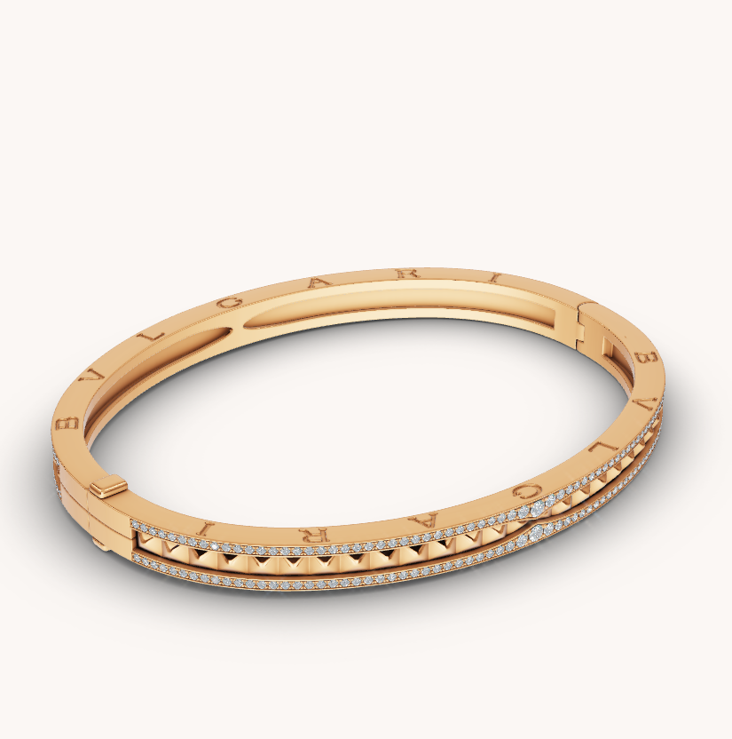 [Mystic Crown]ZERO 1 SPIRAL AND PAVED DIAMOND GOLD BRACELET