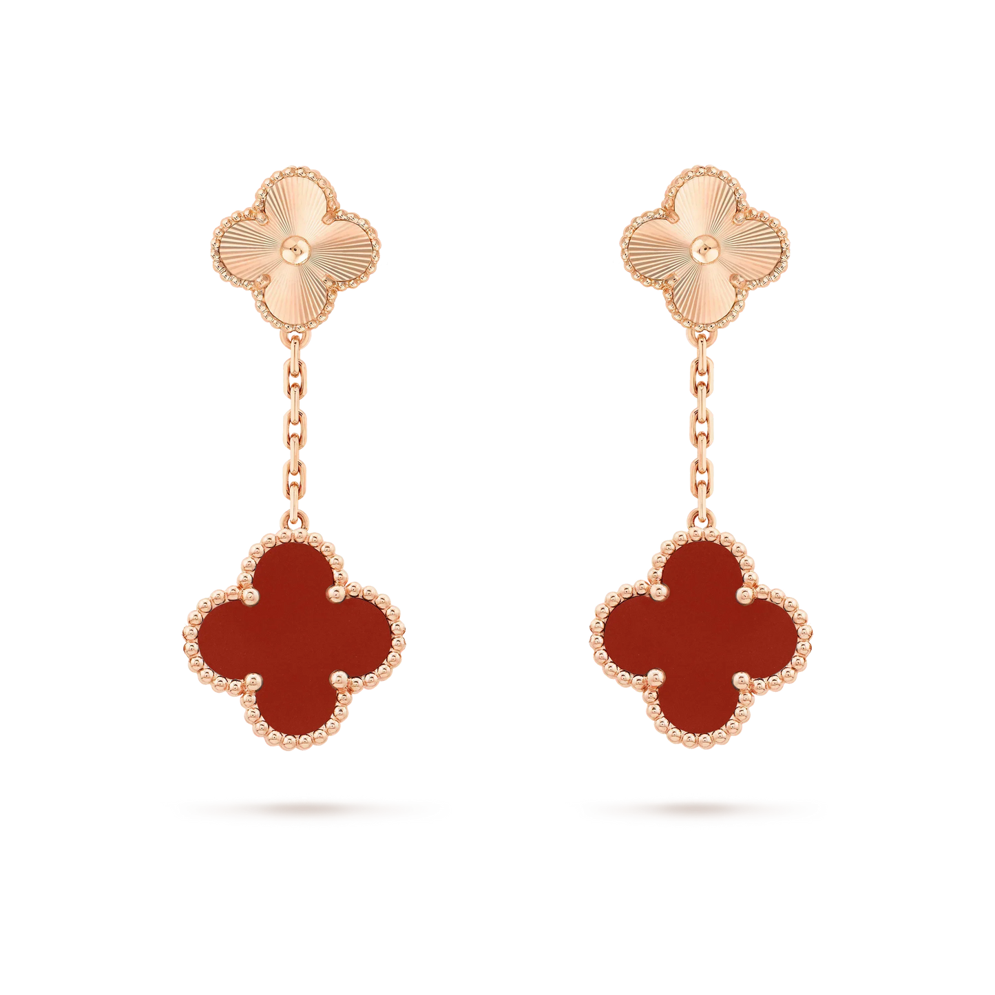 [Mystic Crown]CLOVER 2 MOTIF  LASER CARNELIAN EARRINGS