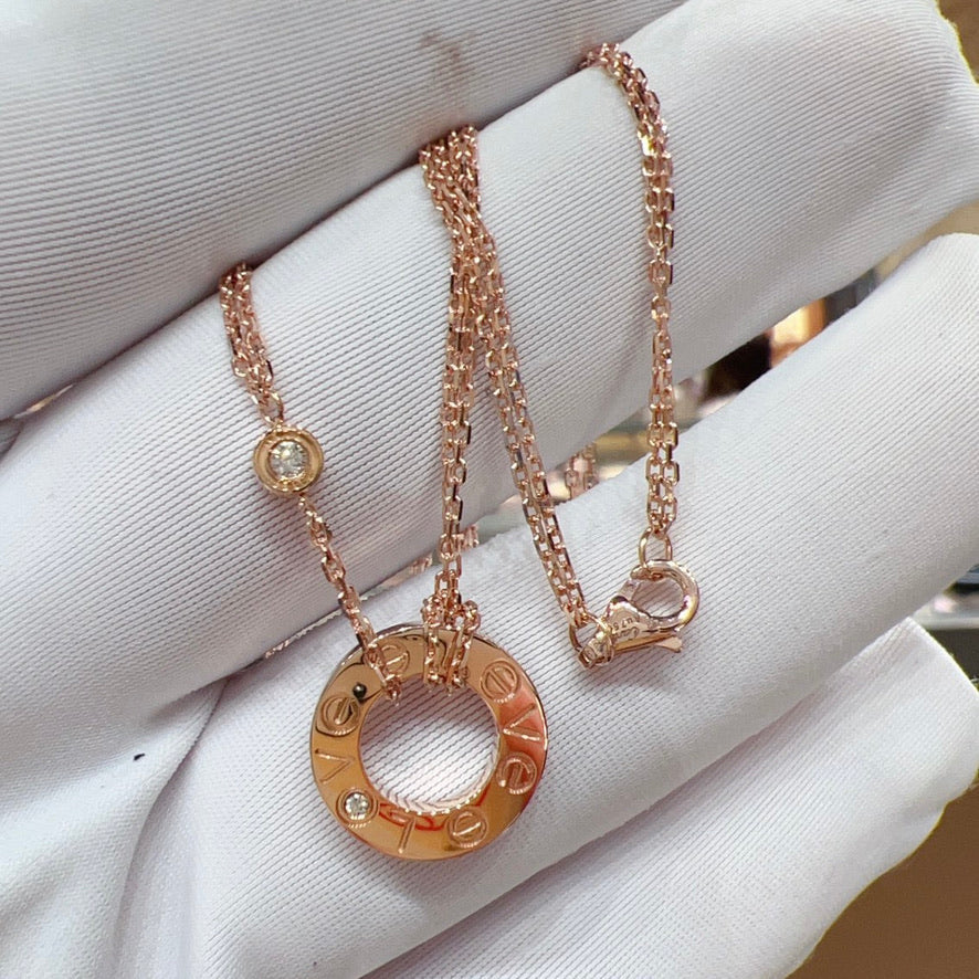 [Mystic Crown]LOVE NECKLACE 16MM 2 DIAMONDS