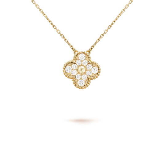 [Mystic Crown]CLOVER 15MM DIAMOND SINGLE FLOWER NECKLACE