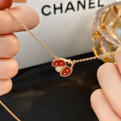 [Mystic Crown]LUCKY  CARNELIANS LADYBUG NECKLACE