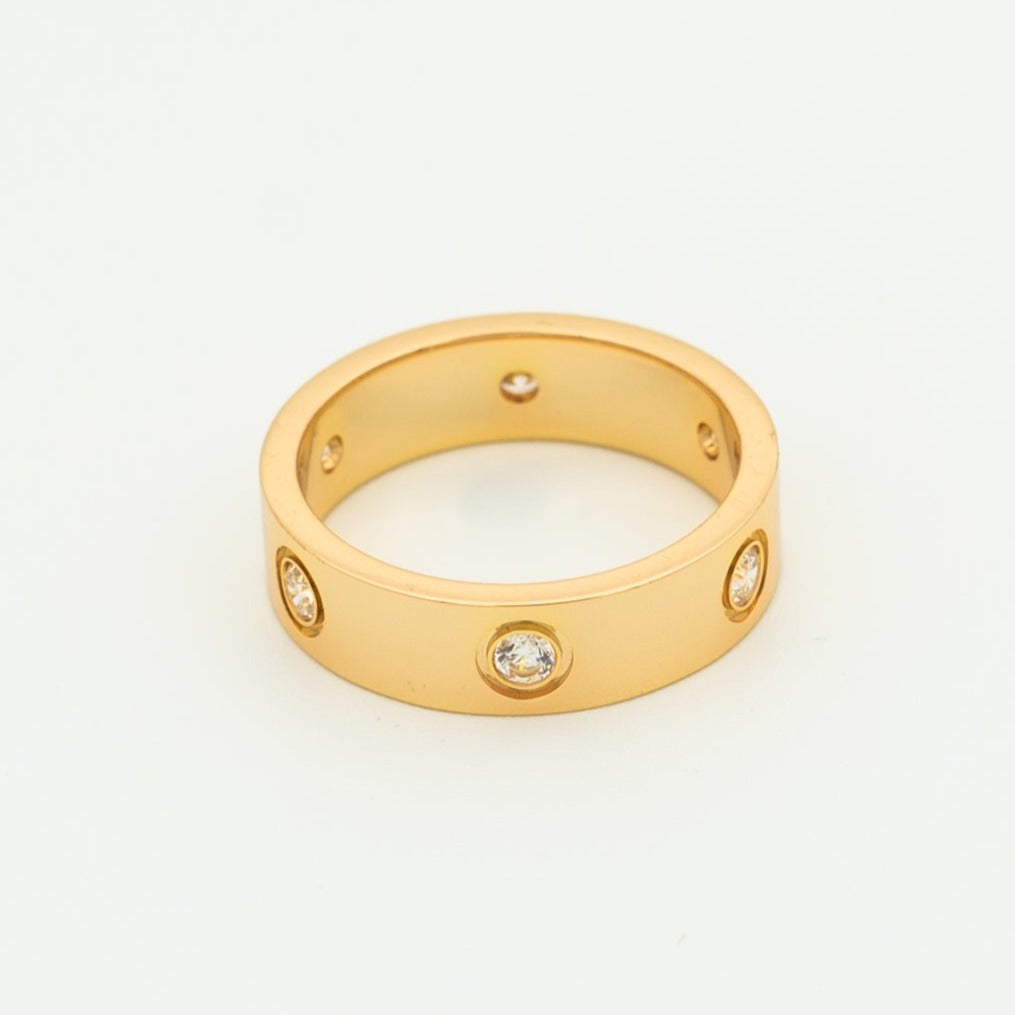 [Mystic Crown]LOVE RING 5.5MM 6 DIAMONDS PINK GOLD