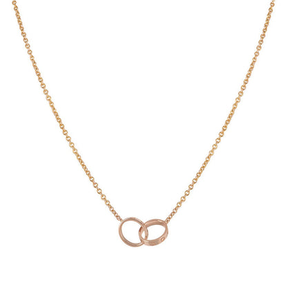 [Mystic Crown]LOVE NECKLACE DOUBLE RING PINK GOLD