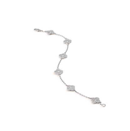 [Mystic Crown]CLOVER 6 MOTIF SILVER DIAMOND BRACELET
