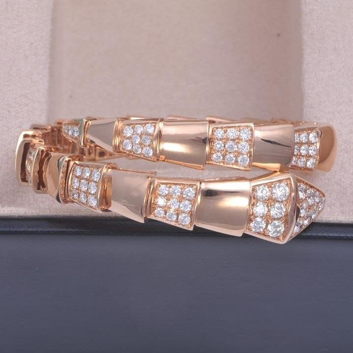 [Mystic Crown]SERPENTI WIDE BRACELET PINK GOLD DIAMOND