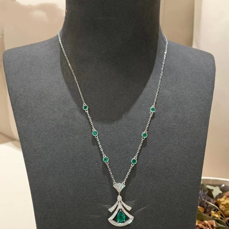 [Mystic Crown]DREAM NECKLACE MALACHITE DIAMOND SILVER