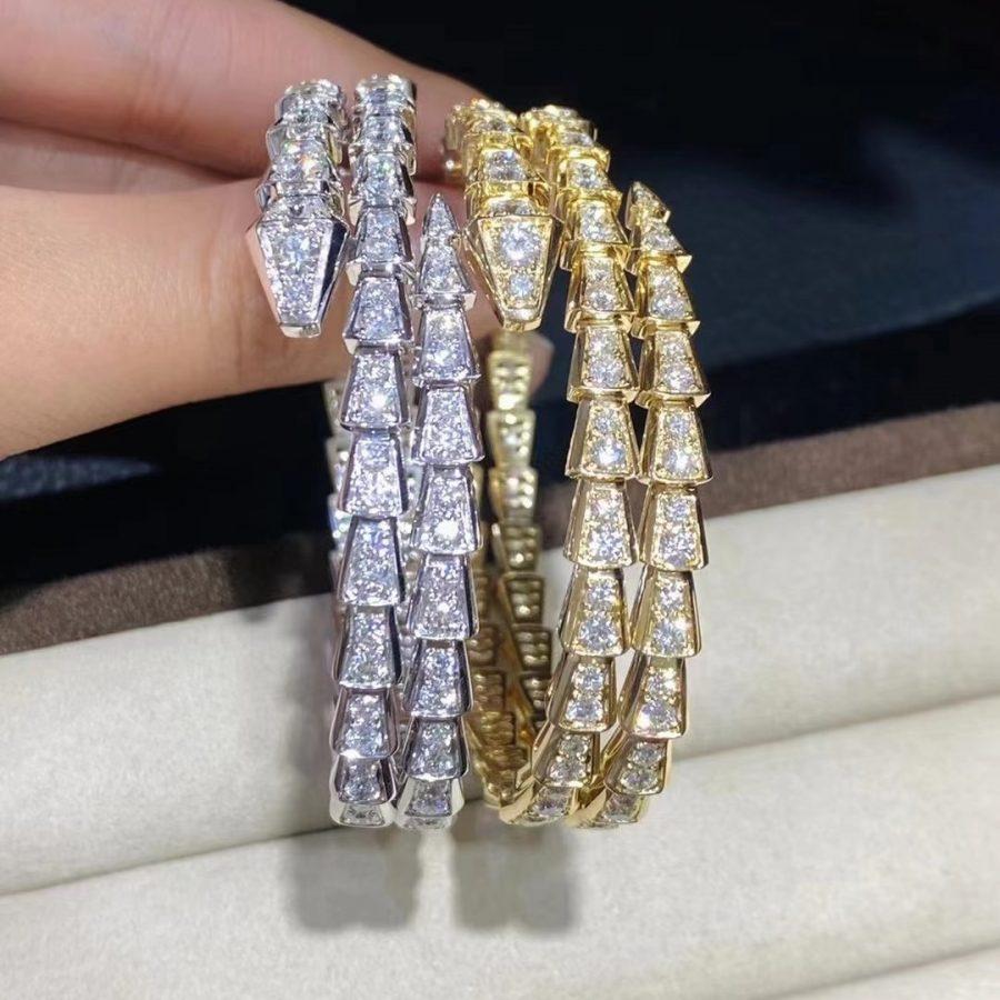 [Mystic Crown]SERPENTI BRACELET GOLD DIAMOND DOUBLE ROW