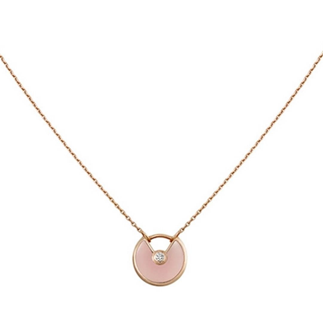 [Mystic Crown]AMULETTE ROSE GOLD PINK MOP NECKLACE