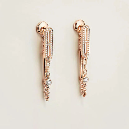 [Mystic Crown]CHAINE CHAOS DIAMOND DROP EARRINGS