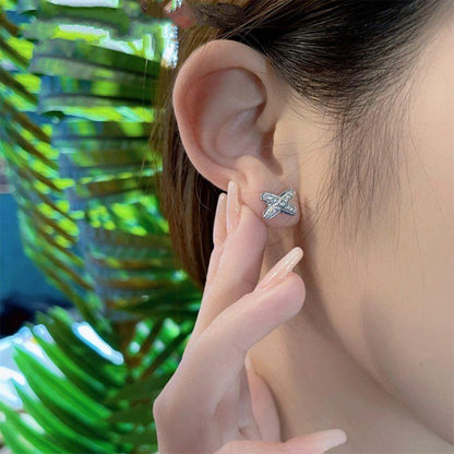 [Mystic Crown]JEUX DE SILVER DIAMOND EARRINGS